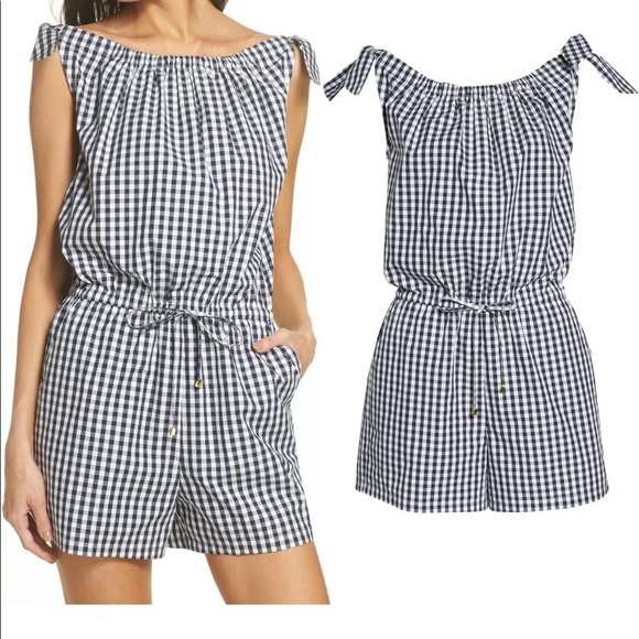 Tory Burch Pants - NWOT Tori Burch gingham navy blue and white